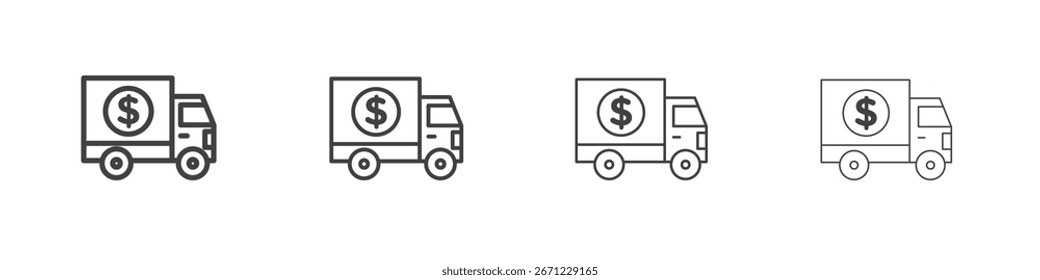 Shipping charges icon. Thin line icon for website design and development, app development.