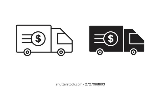 Shipping charges icons set. Simple line vector illustration