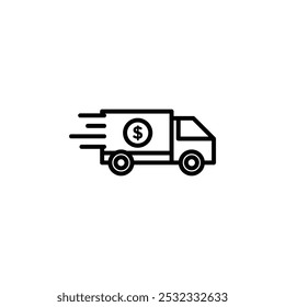 Shipping Charges isolated simple line icon.