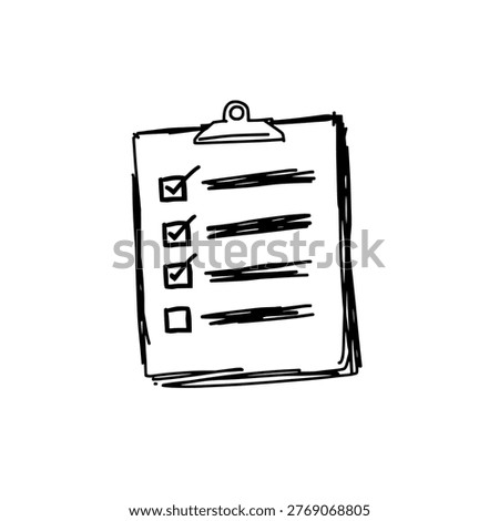 Shipping checklist icon logo design. Shipping delivery checklist sign and symbol. Shipping checklist icon. Hand drawn doodle for logistics.