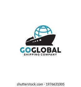 Shipping company logo design vector template