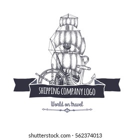 Shipping company logo. Vector isolated illustration.