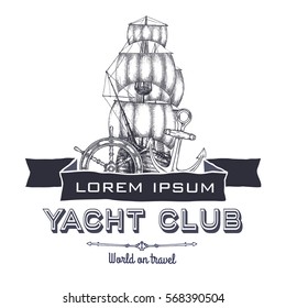 Shipping company logo. Vector isolated illustration.