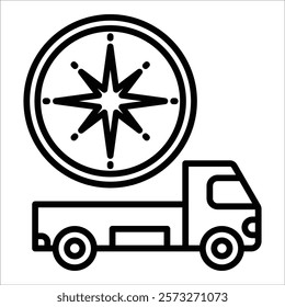 Shipping Compass Icon Element For Design