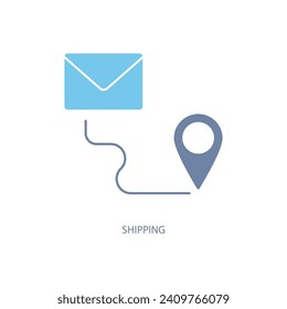 icono de línea de concepto de envío. Ilustración de elemento simple. diseño de símbolos de esquema de concepto de envío.