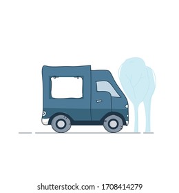 Shipping concept. A truck with delivery. Vector illustration for icons, advertising banners, posters and applications.