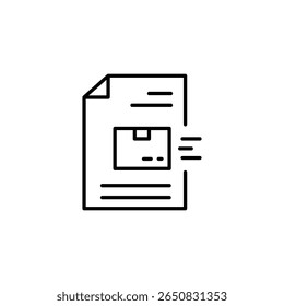 Documento de confirmação de remessa que representa o serviço de entrega rápida de encomendas