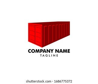 Shipping Container Box Design Logo Template Vector Illustration