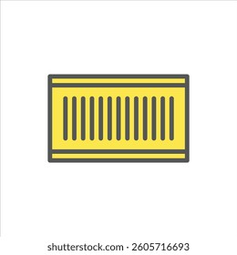 shipping container filled outline icon. freight container color line illustration.