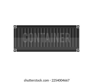 Shipping container, front view, harbor freight logo design. Closed shipping container. Shipping cargo containers. Large intermodal steel freight box vector design and illustration.

