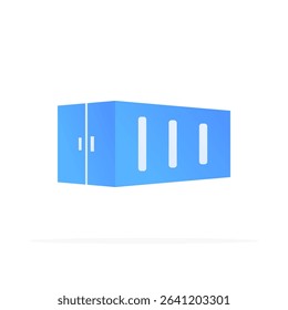 shipping container icon, colored flat vector. modern and minimalist design.