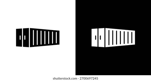 Conceito de design de ícone de contêiner de remessa. ícones planos de vetor