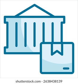 Shipping Container Icon Element For Design