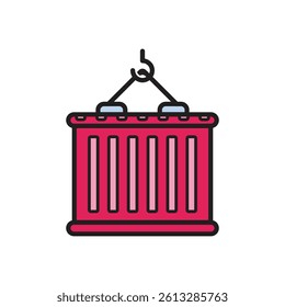Shipping Container Icon - Export Logistics Symbol