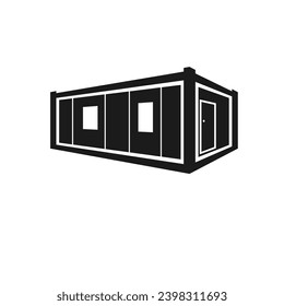 Shipping Container Icon Highlighting Storage and Logistics Solutions, Useful for businesses, industrial branding, and projects emphasizing trade operations or supply chain management.