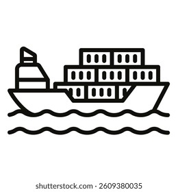 Shipping Container icon line vector illustration
