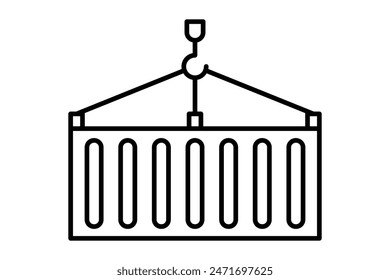 Shipping container icon. icon related to supply chain. suitable for web site, app, user interfaces, printable etc. line icon style. simple vector design editable