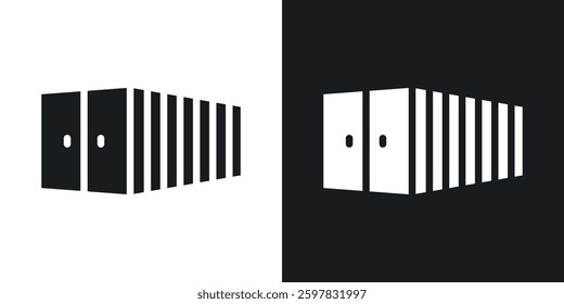 Shipping Container icon symbol collection on white background.