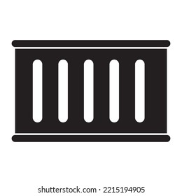 shipping container icon vector design template in black color isolated sign on white background
