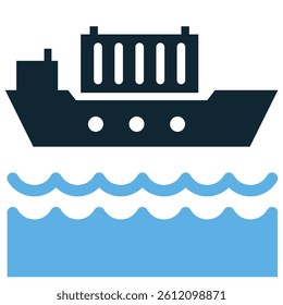 Shipping container icon vector. Ideal for export, cargo, logistics, and freight designs. illustrations and shipping themes.