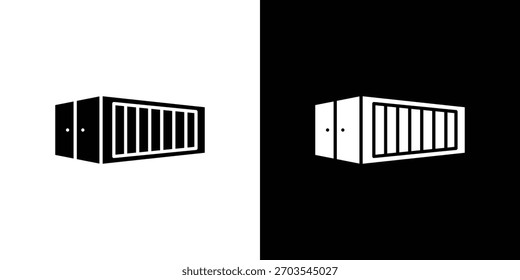 Shipping Container icon. Vector illustration. Flat design.