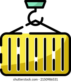 Shipping container, illustration, vector on a white background.