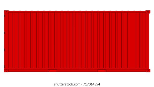 Shipping container isolated on white, vector illustration. Vector rendering of 3d