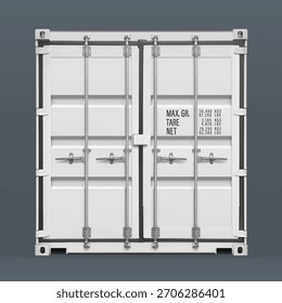 Shipping container mockup. Vector illustration isolated on white background. Perfect for your design, project. EPS10.