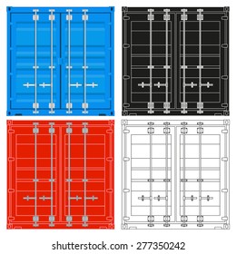Shipping container set. Vector illustration isolated on white background