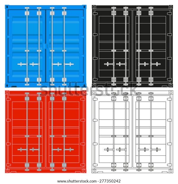 Shipping Container Set Vector Illustration Isolated 库存矢量图(免版税)277350242 ...