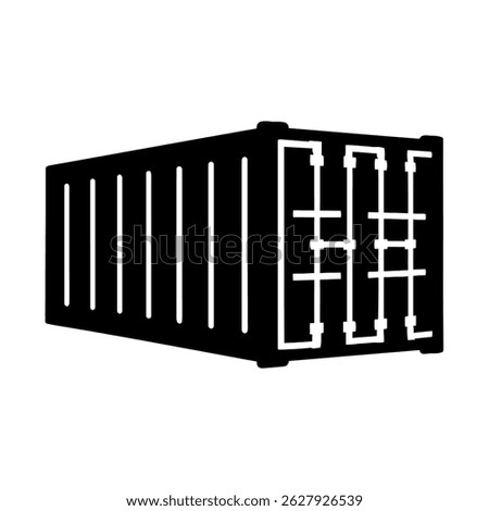 Shipping Container Silhouette – Representation of Logistics, Transportation, and Industrial Storage