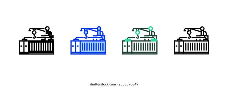 Shipping Container Solid Icon. linear style sign for mobile concept and web design. Outline vector icon. Symbol, logo illustration. Vector graphic