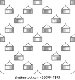 Shipping Container thin line vector concept minimal seamless pattern