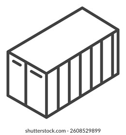 Shipping Container vector icon or sign with clean lines