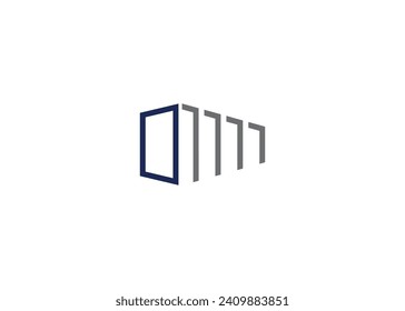 Plantilla de diseño del logotipo del vector del contenedor de envío 