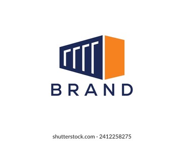 Shipping container vector logo design template