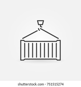 Shipping Container Vector Minimal Concept Icon Or Symbol In Thin Line Style 