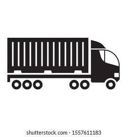 Shipping Container Vehicle Concept, Import Export of Ground Transportation Vector Icon Design