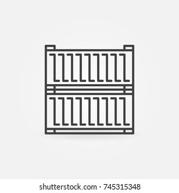 Shipping containers vector outline concept icon or sign