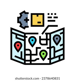 shipping coordination logistic manager color icon vector. shipping coordination logistic manager sign. isolated symbol illustration