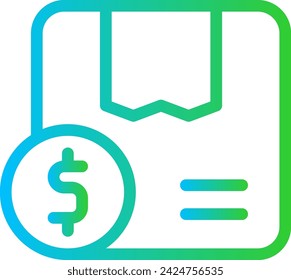 Shipping cost delivery services icon with blue and green gradient outline style. shipping, delivery, business, cost, service, package, cargo. Vector Illustration
