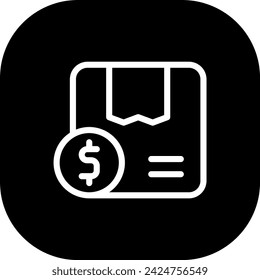 Shipping cost delivery services icon with black filled line outline style. shipping, delivery, business, cost, service, package, cargo. Vector Illustration