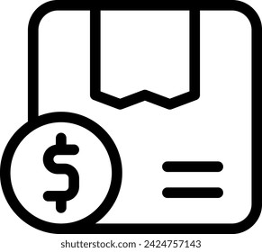 Shipping cost delivery services icon with black outline style. shipping, delivery, business, cost, service, package, cargo. Vector Illustration