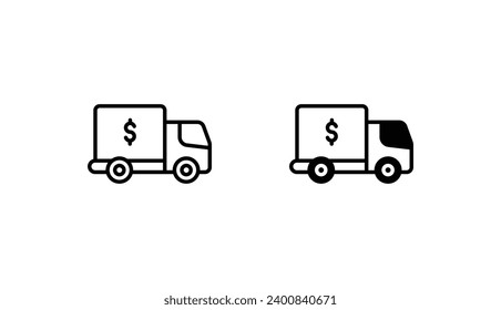 Diseño de icono de coste de envío con ilustración de fondo blanco