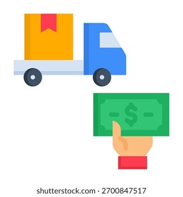 Ícone de custo de remessa - Ilustração do vetor de estilo plano
