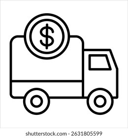 Shipping Cost Icon. Simple Vector Outline Illustration