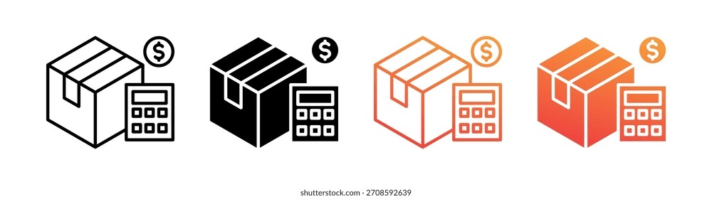 Costo de envío Conjunto de iconos de estilo múltiple Vector