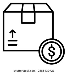 Shipping Costs icon line vector illustration