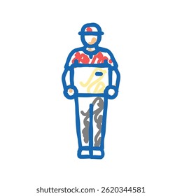 embarque courier ícone doodle esboço vetor. embarque courier sinal. símbolo isolado ilustração