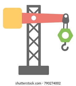 Shipping Crane Flat Colored Icon
